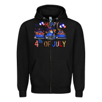 Black western hello fourth of july trucks Zipper Hoodie - FaDigitalArtStudio