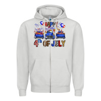 Dove Grey western hello fourth of july trucks Zipper Hoodie - FaDigitalArtStudio