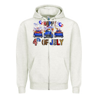 Oatmeal Heather western hello fourth of july trucks Zipper Hoodie - FaDigitalArtStudio