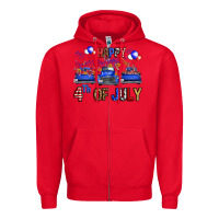 Red western hello fourth of july trucks Zipper Hoodie - FaDigitalArtStudio