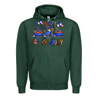 Sports Green western hello fourth of july trucks Zipper Hoodie - FaDigitalArtStudio