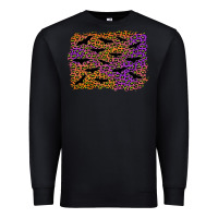 Black halloween leopard bat background Premium Sweatshirt - AdoDesignShop