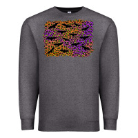 Charcoal Heather halloween leopard bat background Premium Sweatshirt - AdoDesignShop