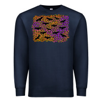 Navy halloween leopard bat background Premium Sweatshirt - AdoDesignShop
