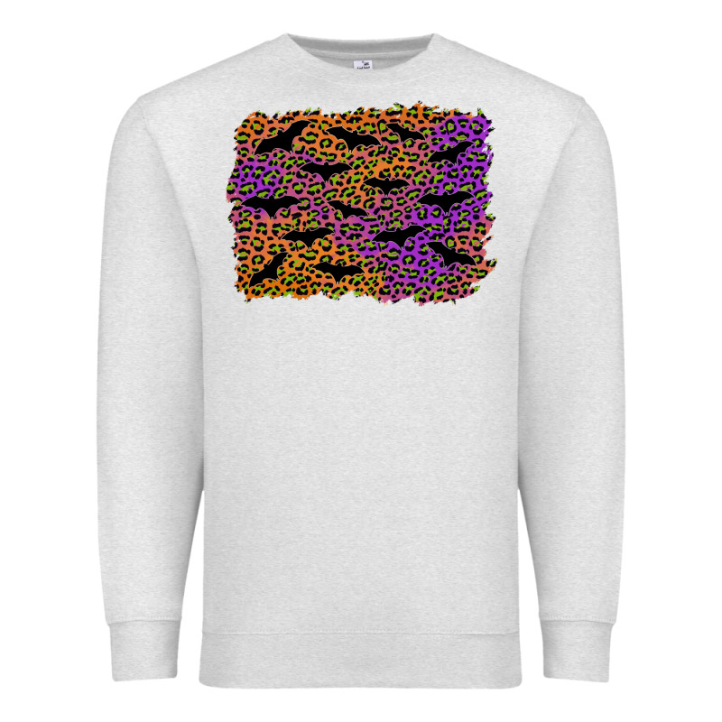 Halloween Leopard Bat Background Premium Sweatshirt by AdoDesignShop | Teevron