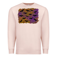 Pale Pink halloween leopard bat background Premium Sweatshirt - AdoDesignShop