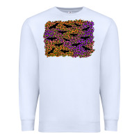 White halloween leopard bat background Premium Sweatshirt - AdoDesignShop