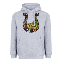 Heather Grey horseshoe sunflower Heavyweight Hoodie - JahusDesignShop