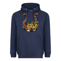Navy horseshoe sunflower Heavyweight Hoodie - JahusDesignShop