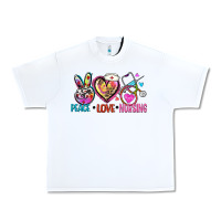 White peace love nursing Urban Heavy Tee - Zillion Design Studio
