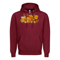Burgundy bee drink Zipper Hoodie - RacoonDesign