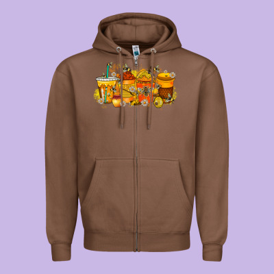 Bee Drink Zipper Hoodie Designed By Racoondesign