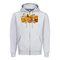 Heather Grey bee drink Zipper Hoodie - RacoonDesign