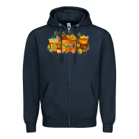Navy bee drink Zipper Hoodie - RacoonDesign