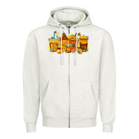 Oatmeal Heather bee drink Zipper Hoodie - RacoonDesign