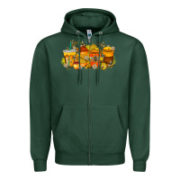 Sports Green bee drink Zipper Hoodie - RacoonDesign