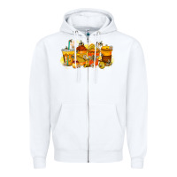 White bee drink Zipper Hoodie - RacoonDesign