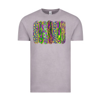 Vintage Zinc Mardi Gras Leopard Beads Brushstrokes Vintage Tee - RanaPortraitStore