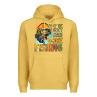 Antique Gold youre lucky im here i could have gone fishing Premium Hoodie - NancyCooperArtShop