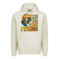 Oatmeal Heather youre lucky im here i could have gone fishing Premium Hoodie - NancyCooperArtShop