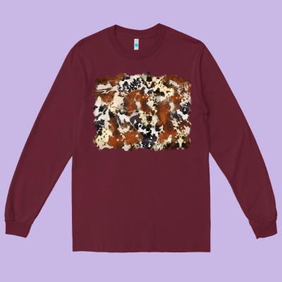 Cowhide Background Long Sleeve Tee Designed By Zillion Design Studio