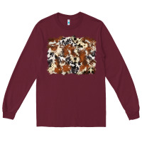 Burgundy cowhide background Long Sleeve Tee - Zillion Design Studio
