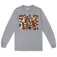 Heather Grey cowhide background Long Sleeve Tee - Zillion Design Studio