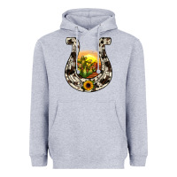 Heather Grey horseshoe sunset Heavyweight Hoodie - JahusDesignShop