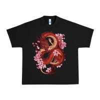 Black red dragon and sakura cherry blossoms Urban Heavy Tee - RanaPortraitStore