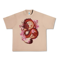 Burro red dragon and sakura cherry blossoms Urban Heavy Tee - RanaPortraitStore