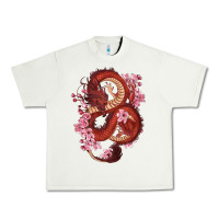 Pistachio red dragon and sakura cherry blossoms Urban Heavy Tee - RanaPortraitStore