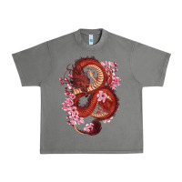 Tornado red dragon and sakura cherry blossoms Urban Heavy Tee - RanaPortraitStore