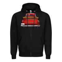 Black western red truck back view Zipper Hoodie - FaDigitalArtStudio