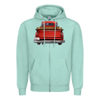 Seafoam western red truck back view Zipper Hoodie - FaDigitalArtStudio