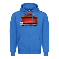 True Royal western red truck back view Zipper Hoodie - FaDigitalArtStudio
