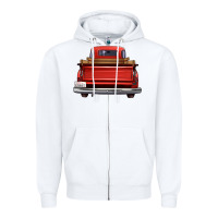 White western red truck back view Zipper Hoodie - FaDigitalArtStudio
