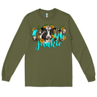 Army Green cow junkie Long Sleeve Tee - Zillion Design Studio