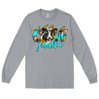 Heather Grey cow junkie Long Sleeve Tee - Zillion Design Studio