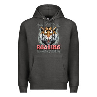 Charcoal Heather the heavens are roaring tiger Premium Hoodie - MaliasSmallBusiness