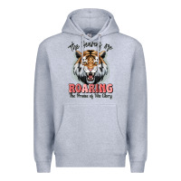 Heather Grey the heavens are roaring tiger Premium Hoodie - MaliasSmallBusiness