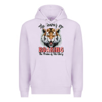 Lilac the heavens are roaring tiger Premium Hoodie - MaliasSmallBusiness
