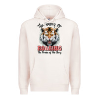 Pale Pink the heavens are roaring tiger Premium Hoodie - MaliasSmallBusiness