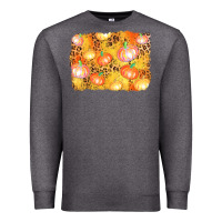 Charcoal Heather fall pumpkin background Premium Sweatshirt - AdoDesignShop