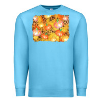 Ocean Blue fall pumpkin background Premium Sweatshirt - AdoDesignShop
