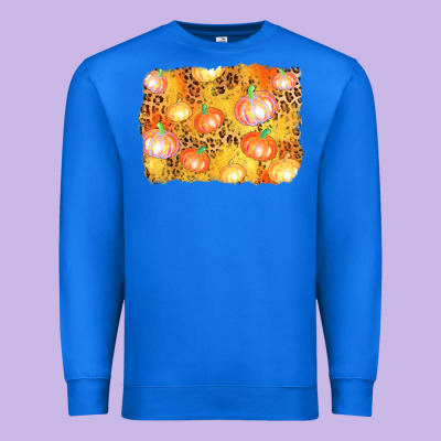 Fall Pumpkin Background Premium Sweatshirt Designed By Adodesignshop