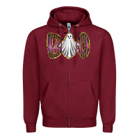 Burgundy boo ghost Zipper Hoodie - RacoonDesign