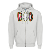 Dove Grey boo ghost Zipper Hoodie - RacoonDesign