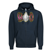 Navy boo ghost Zipper Hoodie - RacoonDesign