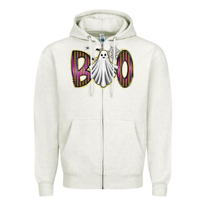 Boo Ghost Zipper Hoodie by RacoonDesign | Teevron