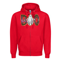 Red boo ghost Zipper Hoodie - RacoonDesign